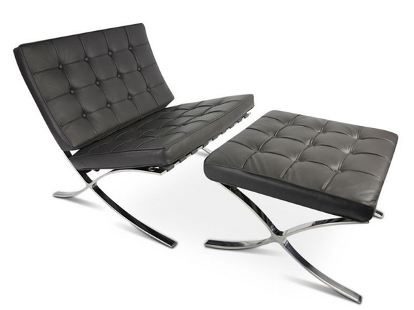 Barcelona chair and ottoman - Dark grey
