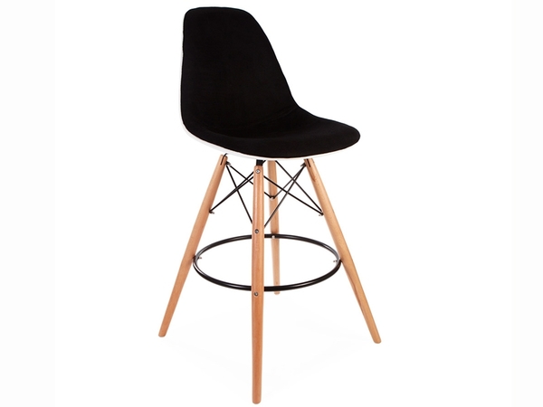Wool padded DSB bar chair - Black